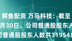 鳄鱼配资 万马科技：截至2025年6月30日，公司普通股股东人数共31954户